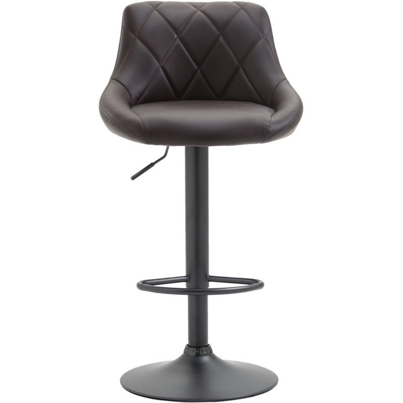Tabouret de bar moderne chic en Polyuréthane Marron Métal Noir Zerion - 2