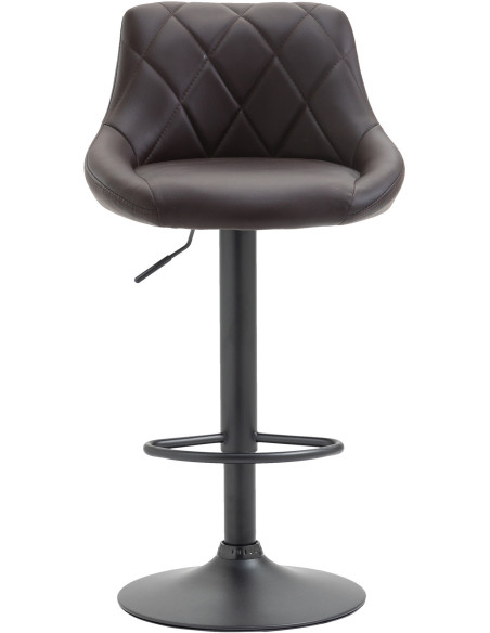 Tabouret de bar moderne chic en Polyuréthane Marron Métal Noir Zerion - 2