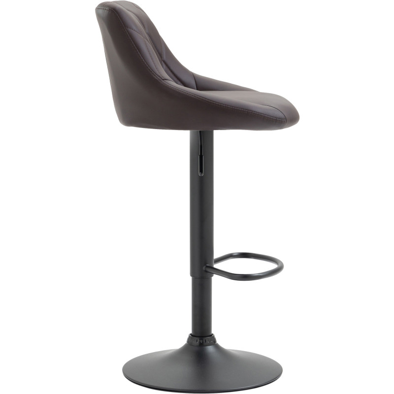 Tabouret de bar moderne chic en Polyuréthane Marron Métal Noir Zerion - 3