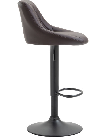 Tabouret de bar moderne chic en Polyuréthane Marron Métal Noir Zerion - 3