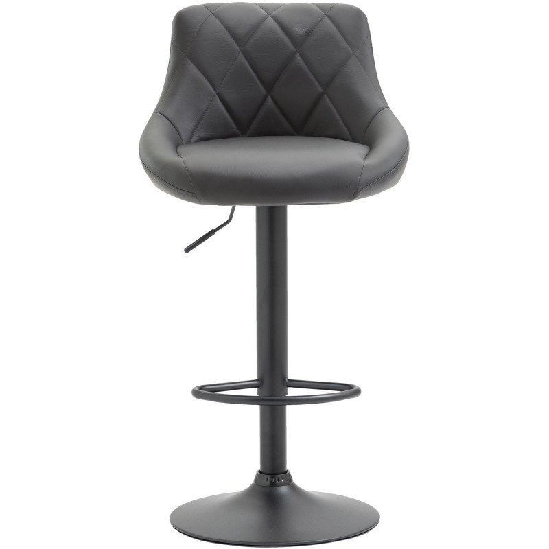 Tabouret de bar moderne chic en Polyuréthane Gris Métal Noir Zerion - 2