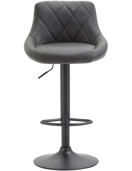 Tabouret de bar moderne chic en Polyuréthane Gris Métal Noir Zerion - 2