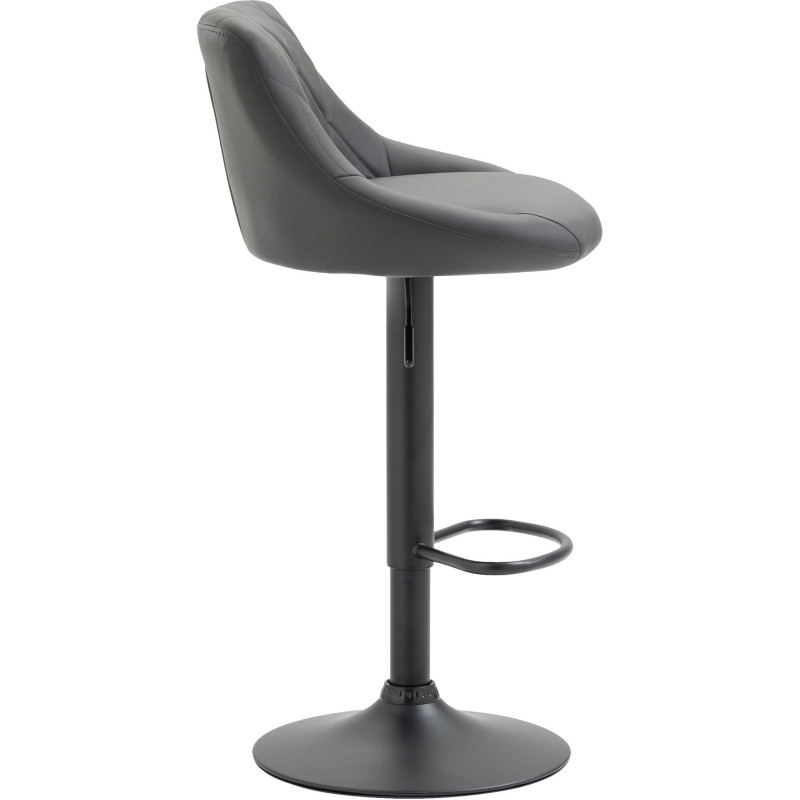 Tabouret de bar moderne chic en Polyuréthane Gris Métal Noir Zerion - 3