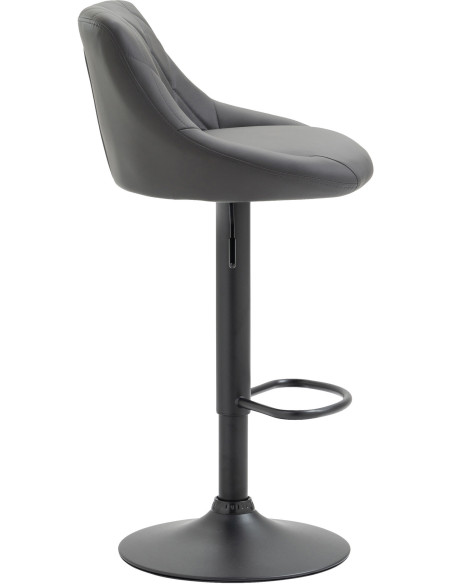 Tabouret de bar moderne chic en Polyuréthane Gris Métal Noir Zerion - 3