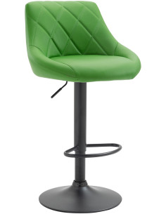 Tabouret de bar moderne chic en Polyuréthane Vert Métal Noir Zerion - 1