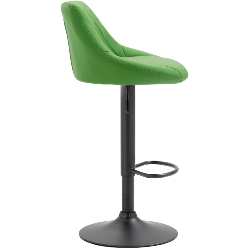 Tabouret de bar moderne chic en Polyuréthane Vert Métal Noir Zerion - 3