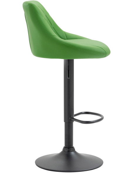 Tabouret de bar moderne chic en Polyuréthane Vert Métal Noir Zerion - 3