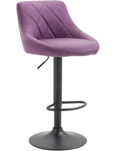 Tabouret de bar moderne chic en Polyuréthane Violet Métal Noir Zerion - 1