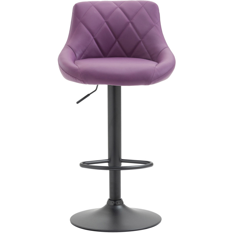 Tabouret de bar moderne chic en Polyuréthane Violet Métal Noir Zerion - 2