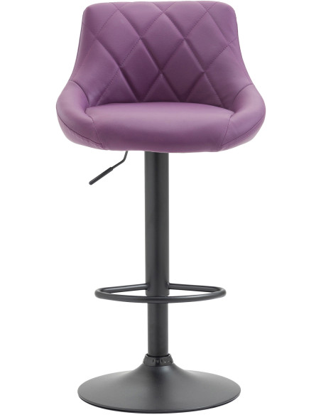 Tabouret de bar moderne chic en Polyuréthane Violet Métal Noir Zerion - 2