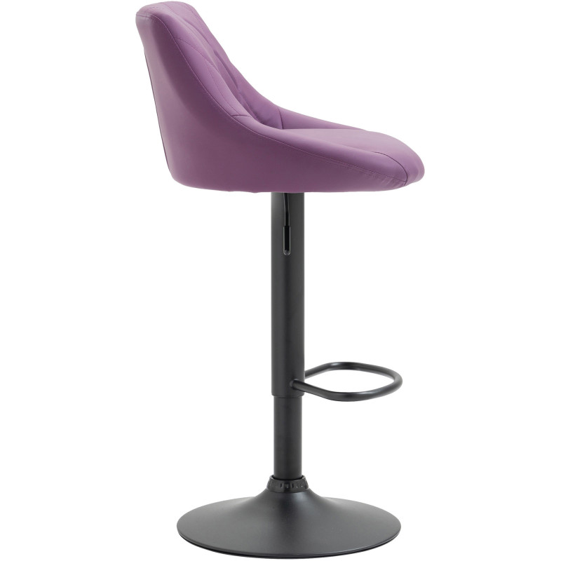 Tabouret de bar moderne chic en Polyuréthane Violet Métal Noir Zerion - 3