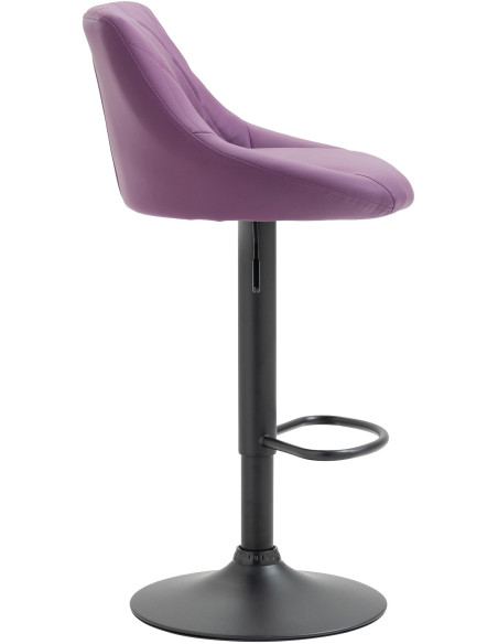 Tabouret de bar moderne chic en Polyuréthane Violet Métal Noir Zerion - 3