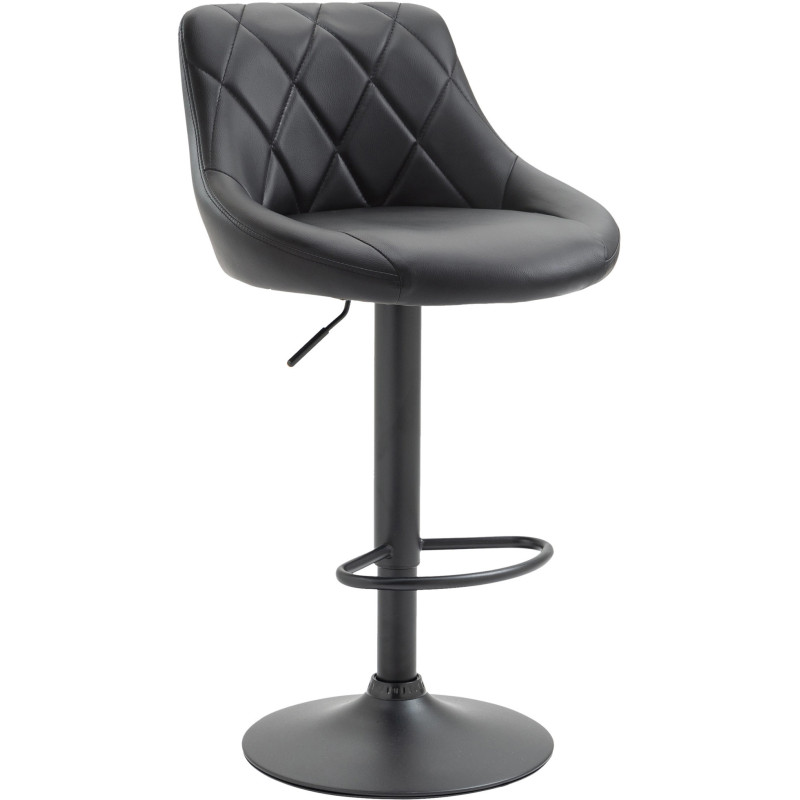 Tabouret de bar moderne chic en Polyuréthane Noir Métal Noir Zerion - 1