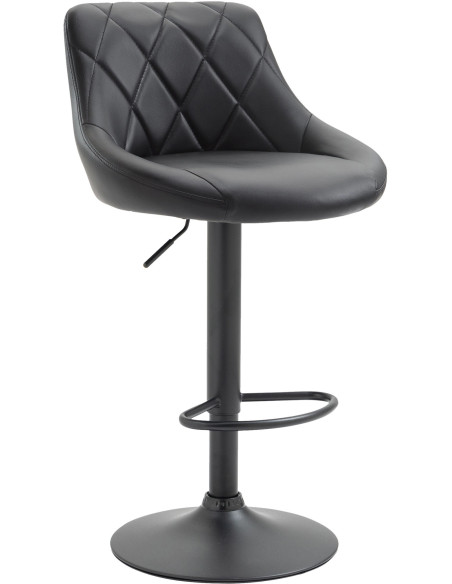 Tabouret de bar moderne chic en Polyuréthane Noir Métal Noir Zerion - 1