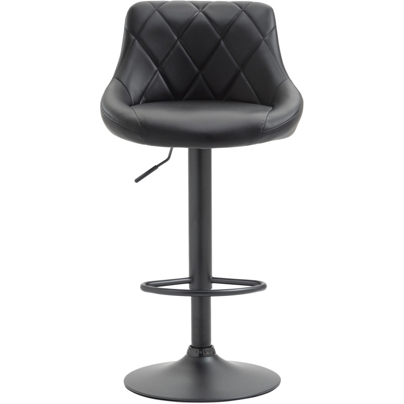 Tabouret de bar moderne chic en Polyuréthane Noir Métal Noir Zerion - 2