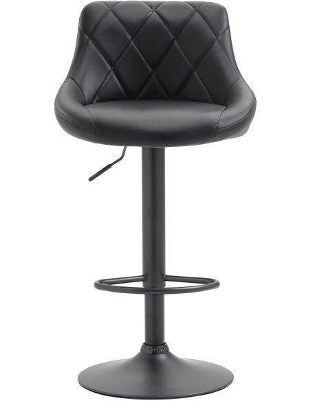 Tabouret de bar moderne chic en Polyuréthane Noir Métal Noir Zerion - 2