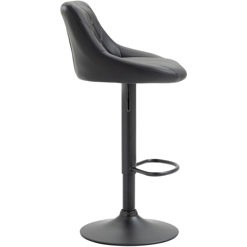 Tabouret de bar moderne chic en Polyuréthane Noir Métal Noir Zerion - 3