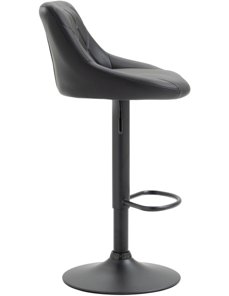 Tabouret de bar moderne chic en Polyuréthane Noir Métal Noir Zerion - 3