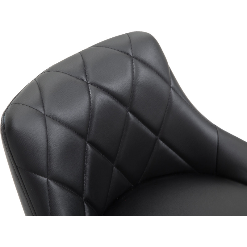 Tabouret de bar moderne chic en Polyuréthane Noir Métal Noir Zerion - 4