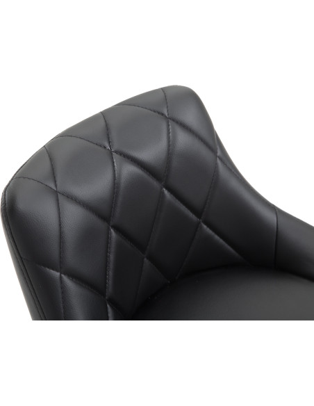 Tabouret de bar moderne chic en Polyuréthane Noir Métal Noir Zerion - 4