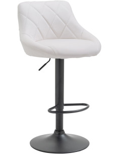 Tabouret de bar moderne chic en Polyuréthane Blanc Métal Noir Zerion - 1