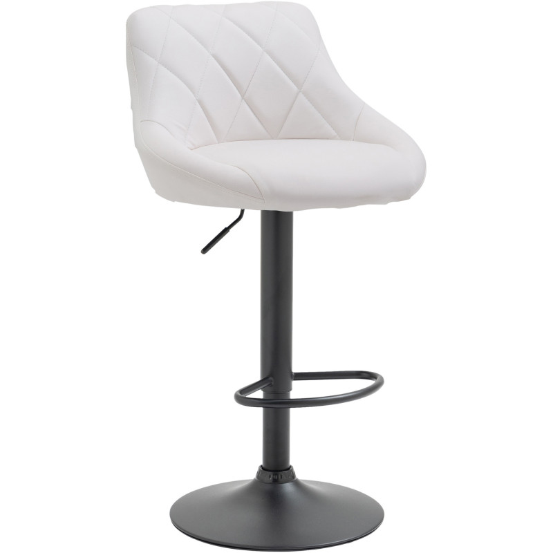 Tabouret de bar moderne chic en Polyuréthane Blanc Métal Noir Zerion - 1