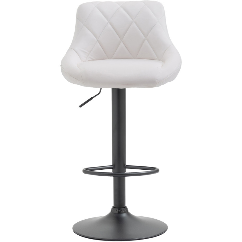 Tabouret de bar moderne chic en Polyuréthane Blanc Métal Noir Zerion - 2