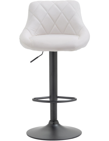 Tabouret de bar moderne chic en Polyuréthane Blanc Métal Noir Zerion - 2