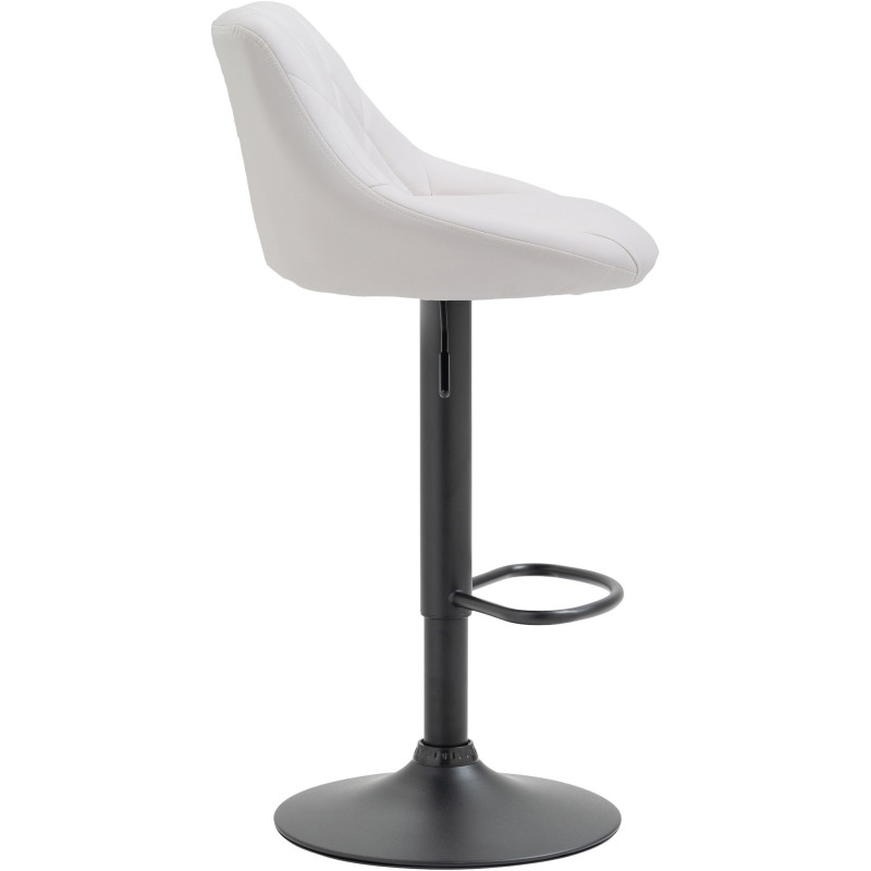Tabouret de bar moderne chic en Polyuréthane Blanc Métal Noir Zerion - 3