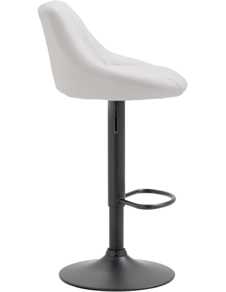 Tabouret de bar moderne chic en Polyuréthane Blanc Métal Noir Zerion - 3