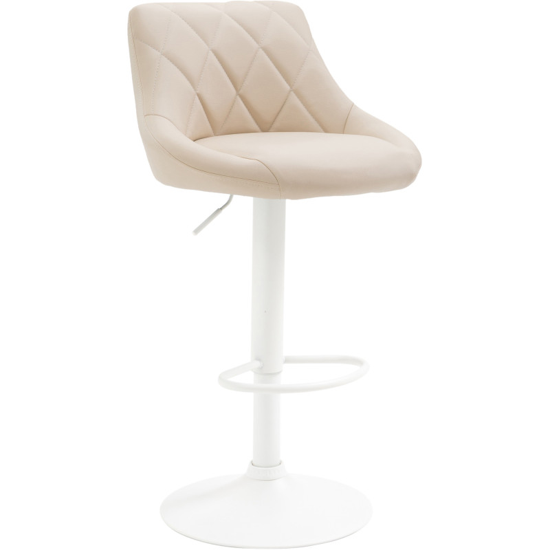 Tabouret de bar moderne chic en Polyuréthane Blanc crème Métal Blanc Zerion - 1