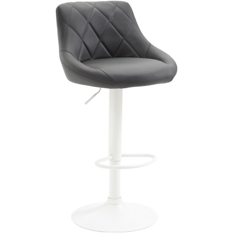 Tabouret de bar moderne chic en Polyuréthane Gris Métal Blanc Zerion - 1