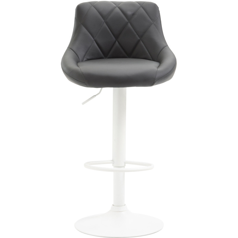Tabouret de bar moderne chic en Polyuréthane Gris Métal Blanc Zerion - 2