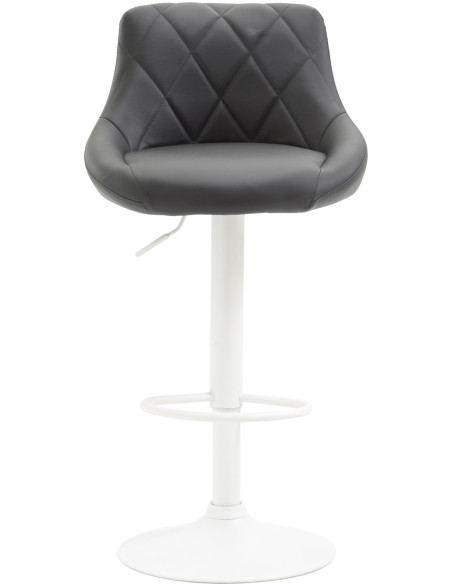 Tabouret de bar moderne chic en Polyuréthane Gris Métal Blanc Zerion - 2