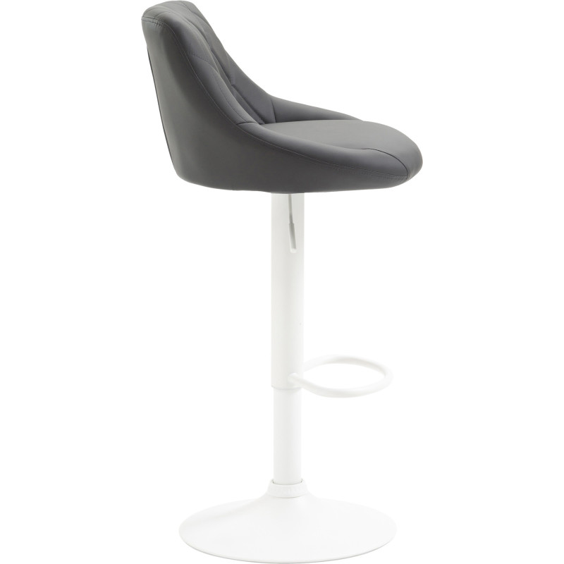 Tabouret de bar moderne chic en Polyuréthane Gris Métal Blanc Zerion - 3