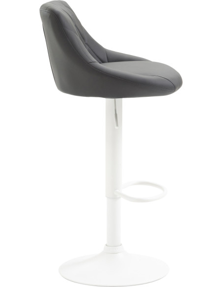 Tabouret de bar moderne chic en Polyuréthane Gris Métal Blanc Zerion - 3