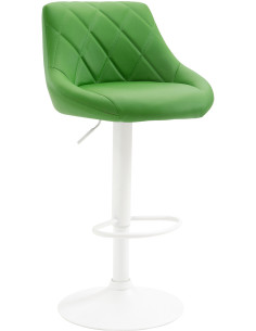 Tabouret de bar moderne chic en Polyuréthane Vert Métal Blanc Zerion - 1