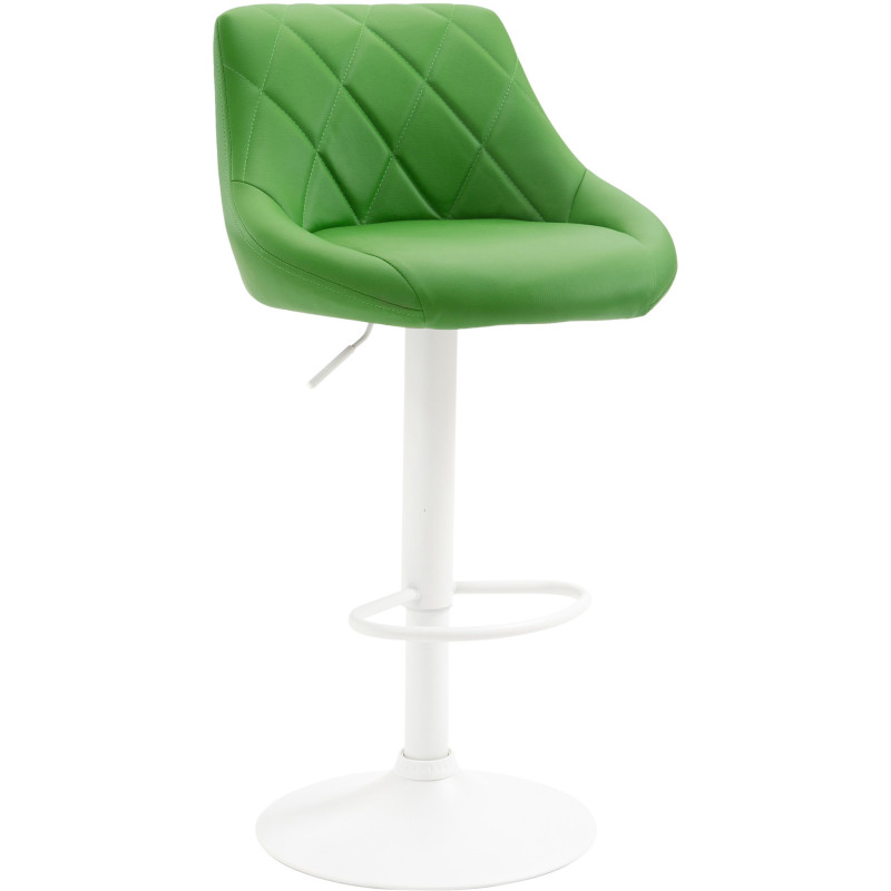 Tabouret de bar moderne chic en Polyuréthane Vert Métal Blanc Zerion - 1