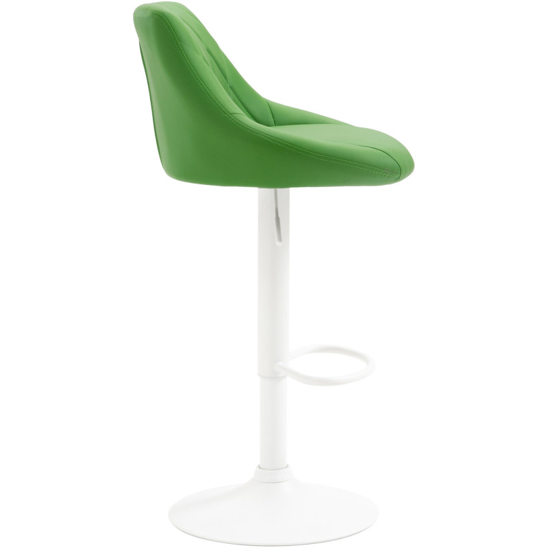 Tabouret de bar moderne chic en Polyuréthane Vert Métal Blanc Zerion - 3