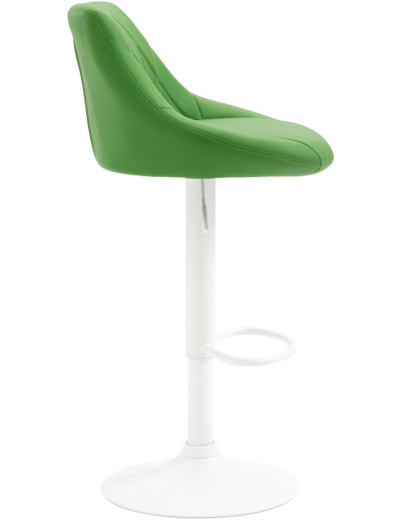 Tabouret de bar moderne chic en Polyuréthane Vert Métal Blanc Zerion - 3