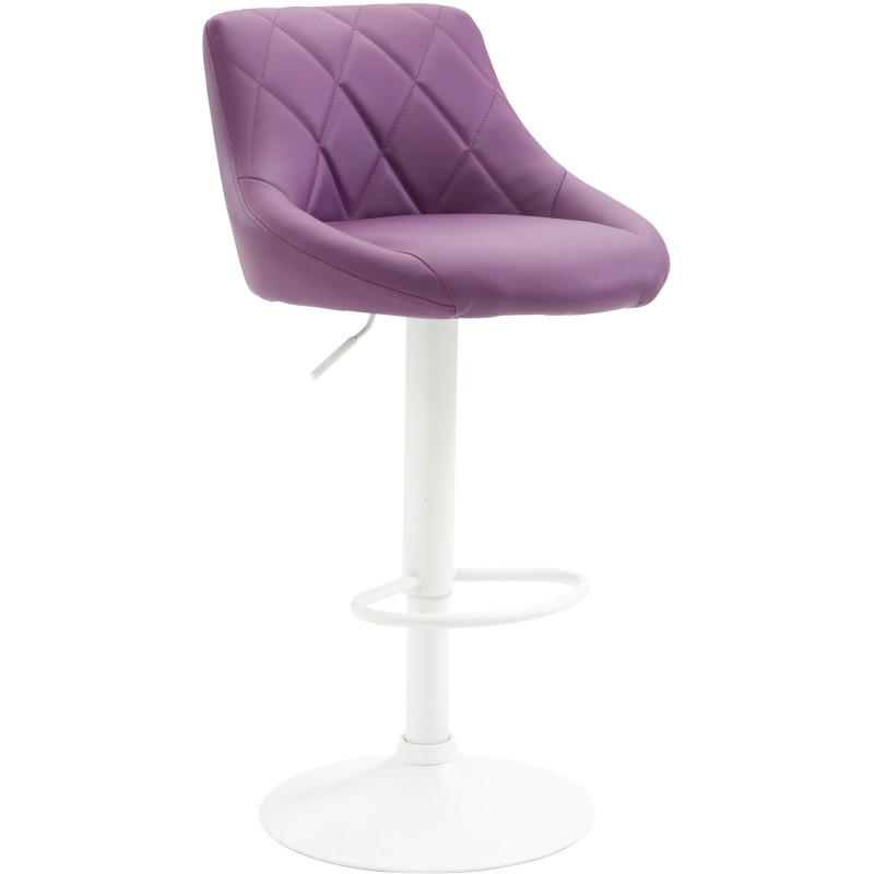 Tabouret de bar moderne chic en Polyuréthane Violet Métal Blanc Zerion - 1