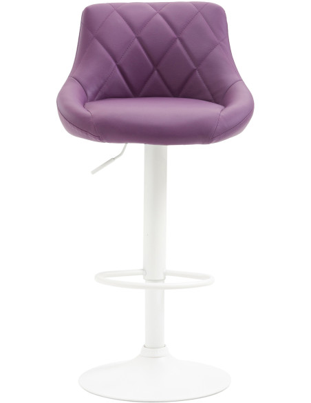 Tabouret de bar moderne chic en Polyuréthane Violet Métal Blanc Zerion - 2