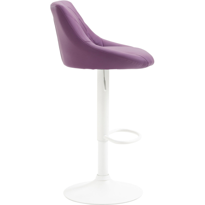 Tabouret de bar moderne chic en Polyuréthane Violet Métal Blanc Zerion - 3
