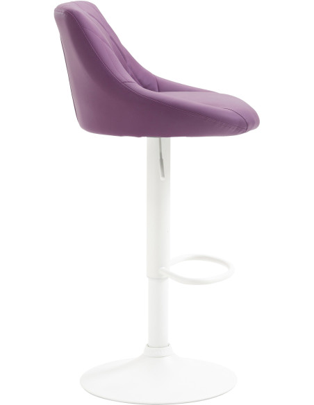 Tabouret de bar moderne chic en Polyuréthane Violet Métal Blanc Zerion - 3