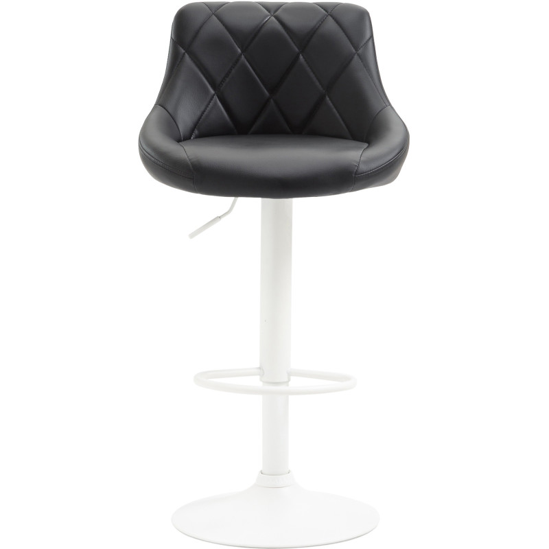 Tabouret de bar moderne chic en Polyuréthane Noir Métal Blanc Zerion - 2