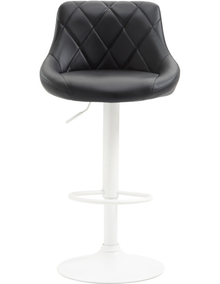 Tabouret de bar moderne chic en Polyuréthane Noir Métal Blanc Zerion - 2