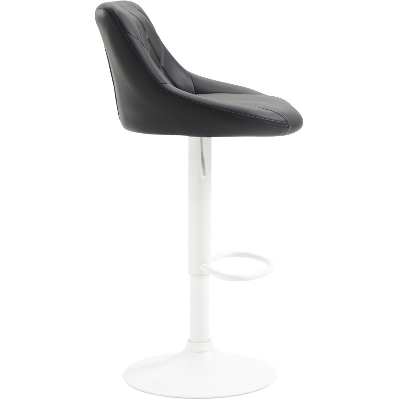 Tabouret de bar moderne chic en Polyuréthane Noir Métal Blanc Zerion - 3