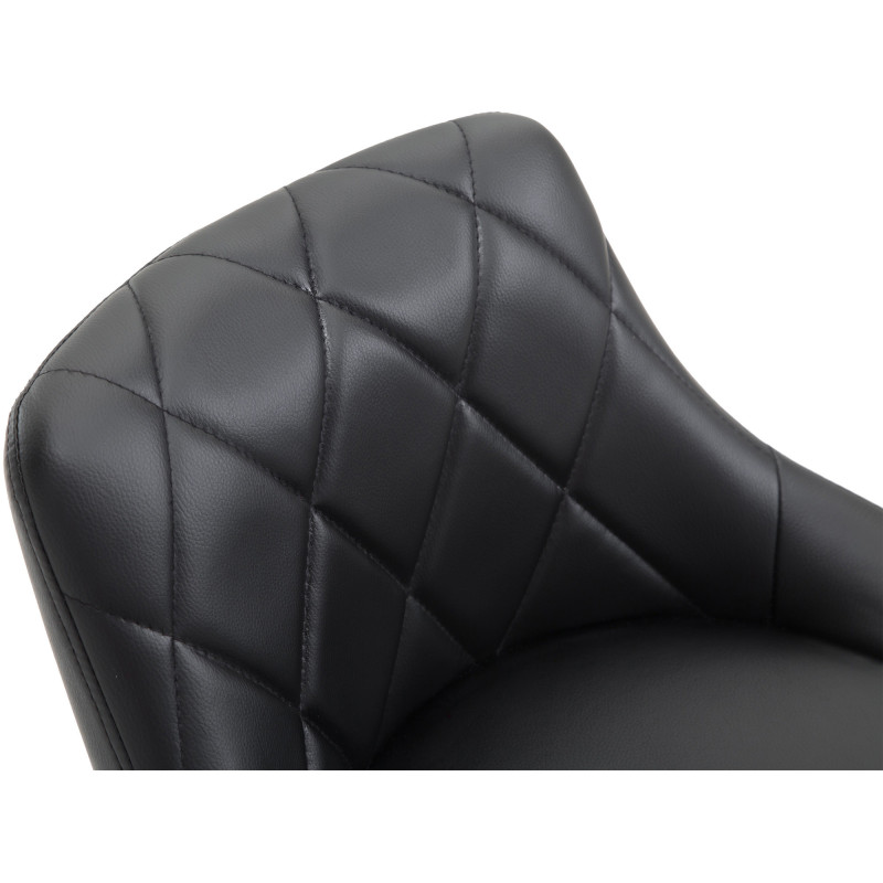 Tabouret de bar moderne chic en Polyuréthane Noir Métal Blanc Zerion - 4