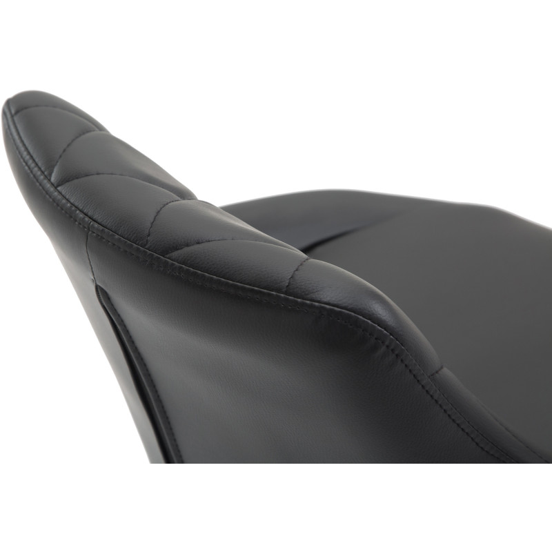 Tabouret de bar moderne chic en Polyuréthane Noir Métal Blanc Zerion - 5