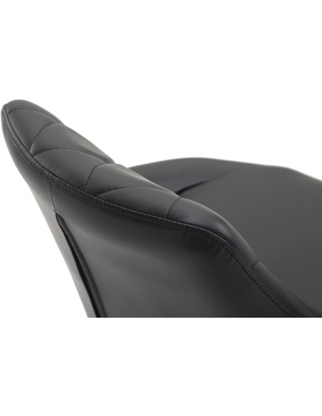 Tabouret de bar moderne chic en Polyuréthane Noir Métal Blanc Zerion - 5